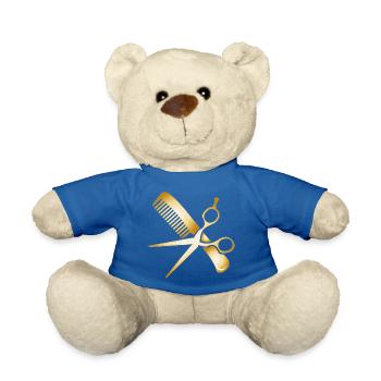 coiffeur d’or ciseaux et peigne - Nounours - bleu roi - Devant