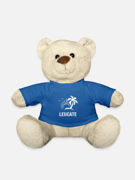 t shirt leucate palmier cadeau noel port leucate - Nounours - bleu roi