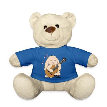 Mignon guitare classique jouant du lapin kawaii - Nounours - bleu roi - Devant