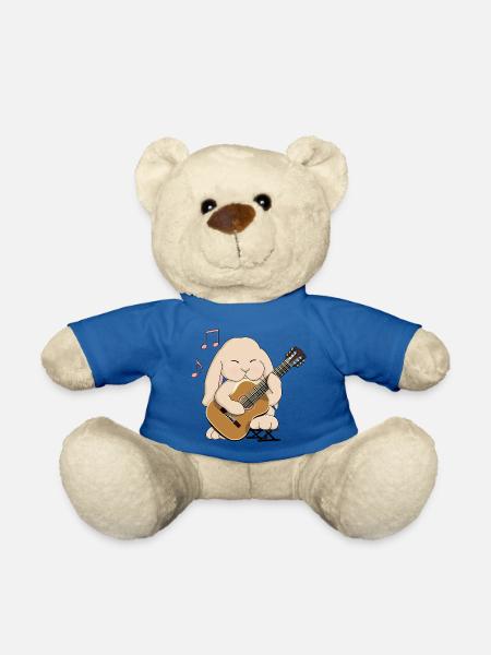 Mignon guitare classique jouant du lapin kawaii - Nounours - bleu roi