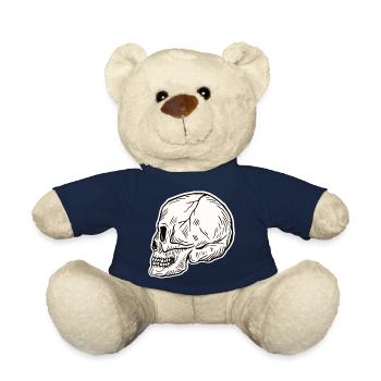 Skull Skeleton Skull Horror Cadeau d’Halloween - Nounours - bleu marine - Devant