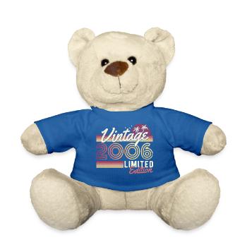 2006 Vintage né Vintage Retro Birthday - Nounours - bleu roi - Devant