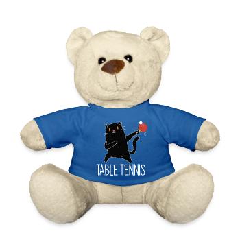 Table Tennis Katze Pingpong Black Cat Outfit - Nounours - bleu roi - Devant