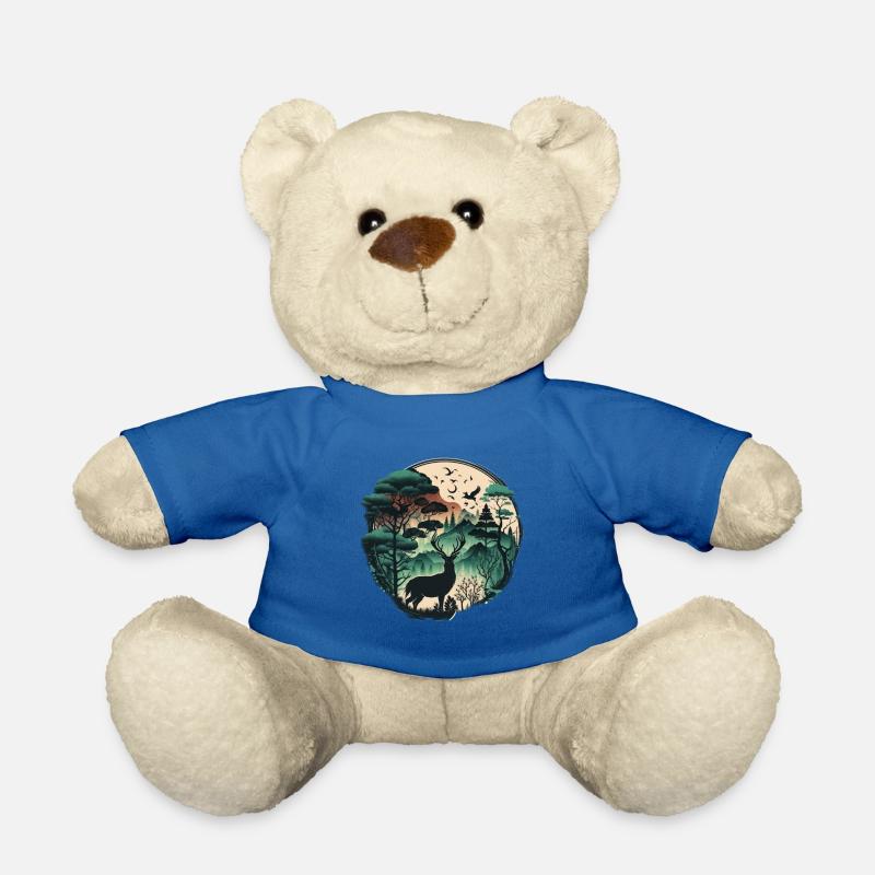 Wald mit Rehen - Teddy - Königsblau
