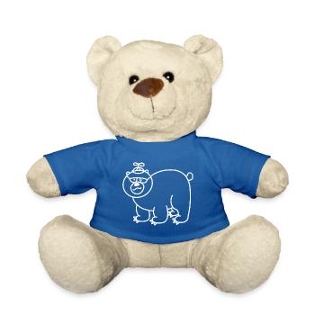 Anti-Zoo Ten Blanc - Nounours - bleu roi - Devant
