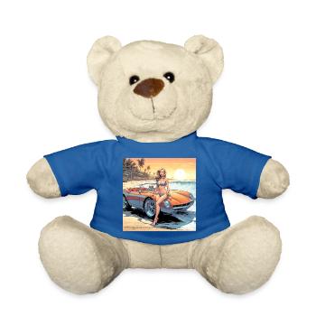 Mädchen mit Auto und Traumnatur 3 - Teddy - Königsblau - Vorne