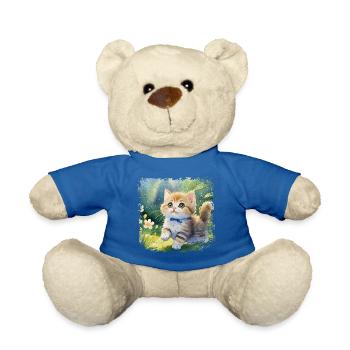 Niedliche Babykatze die fröhlich im Garten spielt - Teddy - Königsblau - Vorne