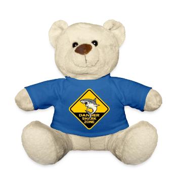Danger Shark Zone - Teddy Bear - royal blue - Front