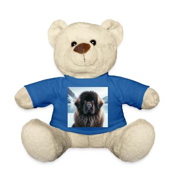 Newfoundland in the snow - Teddy Bear - royal blue - Front