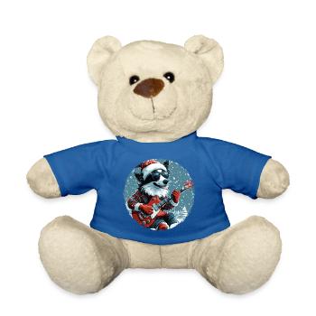 Border Collie Hund Weihnachten Rocker Gitarre - Teddy - Königsblau - Vorne