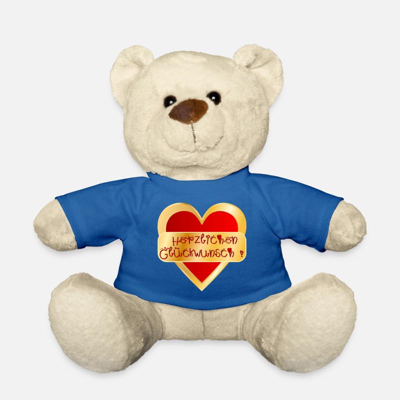 HERZ HERZLICHEN GLÜCKWUNSCH - Teddy - Königsblau