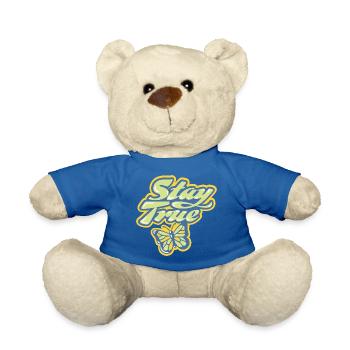 Stay True – Pastel lettering - Teddy Bear - royal blue - Front