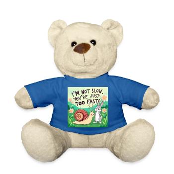 Un lapin et un escargot « Slow and Fast » - Nounours - bleu roi - Devant