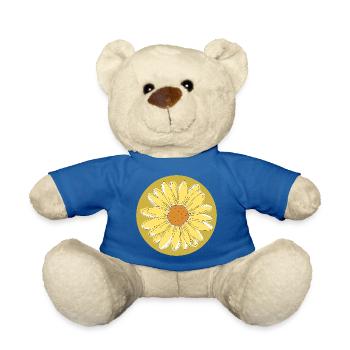 Sunflower - Summer, Sun, Good Mood - Teddy Bear - royal blue - Front