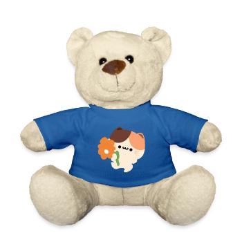 Romantic Tortie Cat - Teddy Bear - royal blue - Front