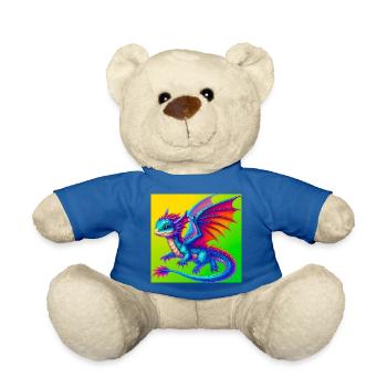 dragon - Teddy Bear - royal blue - Front