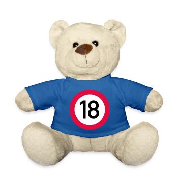 18. Geburtstag Achtung! Verkehrsschild 18 Km/h - Teddy - Königsblau - Vorne