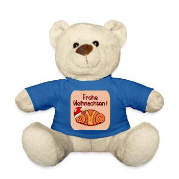 Frohe Weihnachten Hamburg Franzbrötchen - Teddy - Königsblau - Vorne
