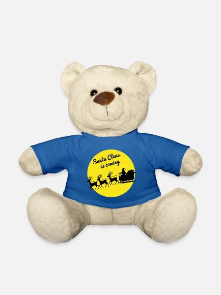 Weihnachtsmann Schlittenfahrt Weihnachten - Teddy - Königsblau
