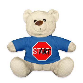Start Sign Graffiti Stop Sign - Teddy Bear - royal blue - Front