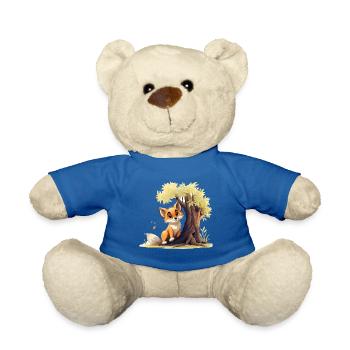 Forest fox on the golden tree - Teddy Bear - royal blue - Front