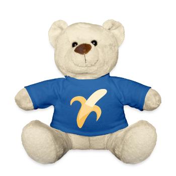 Minimal Banana Peel Illustration - Teddy Bear - royal blue - Front