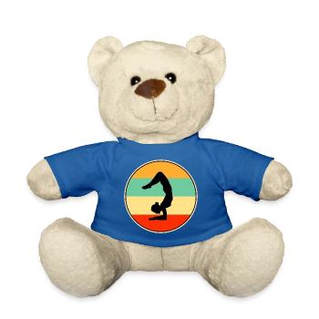 Graphisme de silhouette rétro de gymnaste au coucher de soleil - Nounours - bleu roi - Devant