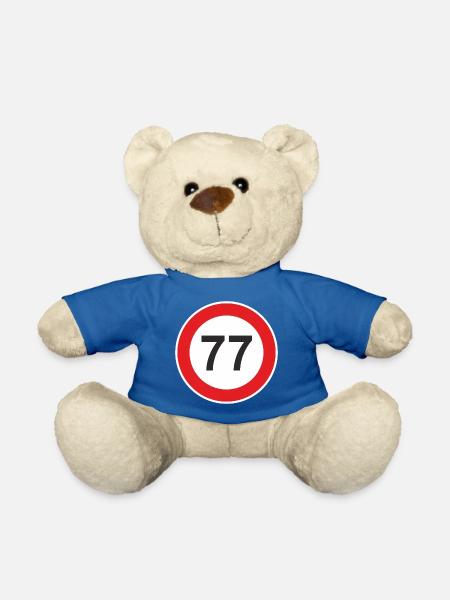 77. siebenundsiebzig Jahre Geschenk Überraschung - Teddy - Königsblau