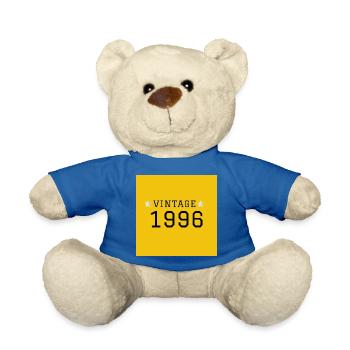 VINTAGE_1996_fond_jaune_etoiles_blanches_retro - Nounours - bleu roi - Devant
