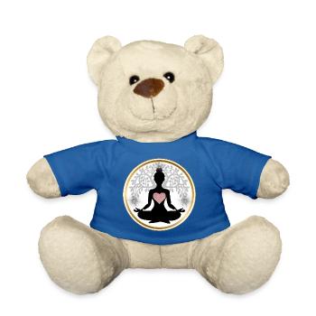 Silhouette Yoga Herz-Mandala - Teddy - Königsblau - Vorne
