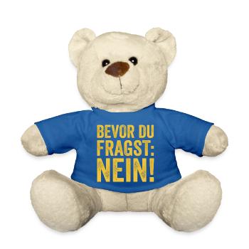 Spruch Bevor du fragst Nein - Teddy - Königsblau - Vorne