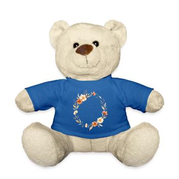 Couronne florale bohème personnalisable - Nounours - bleu roi - Devant