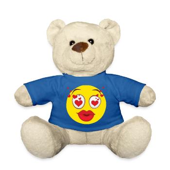 Verliebtes Gesicht Herz Augen Design - Teddy - Königsblau - Vorne