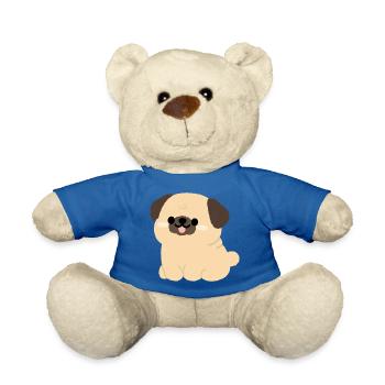 Pug Plushie Charm - Teddy Bear - royal blue - Front