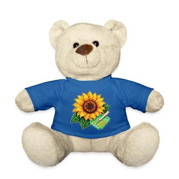 Diamond Painting Motiv - Funkelnde Sonnenblume - Teddy - Königsblau - Vorne