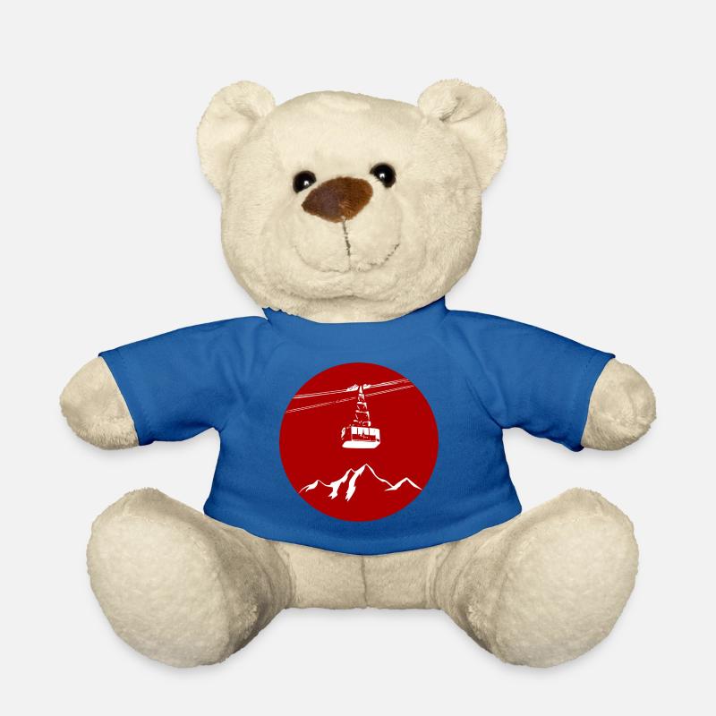 Berg mit Gondel rot weiss - Teddy - Königsblau