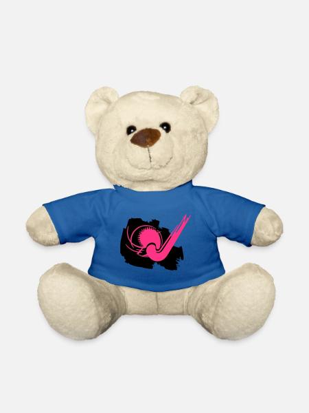 Hockeyschlaeger und Ball - Teddy - Königsblau