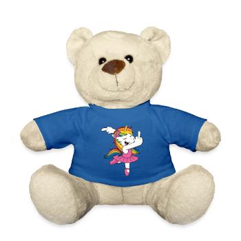 Mittelfinger Einhorn - Teddy - Königsblau - Vorne