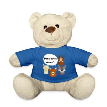 Donc elle a raison - Nounours - bleu roi - Devant