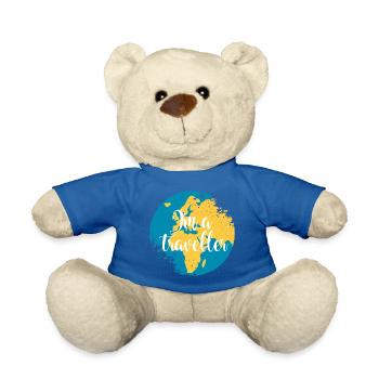 Button Traveller Europa Afrika - Teddy - Königsblau - Vorne
