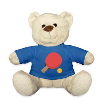 Raquette de tennis de table avec ballon - Nounours - bleu roi - Devant