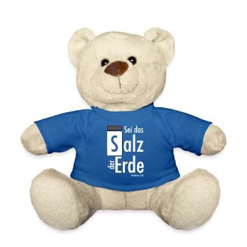 Sei das Salz der Erde - Matthäus 5,13 - Teddy - Königsblau - Vorne
