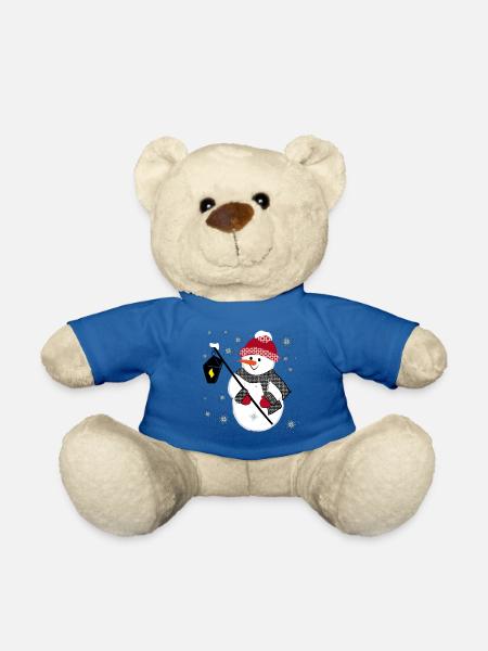 Weihnachtsmotiv Schneemann - Teddy - Königsblau