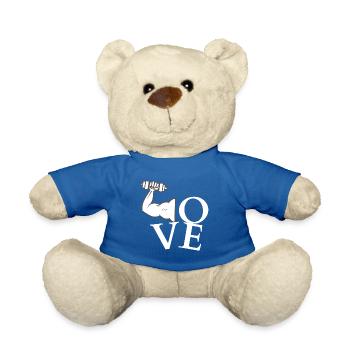 Funny Fitness Sport Saying - Love Fitness - Teddy Bear - royal blue - Front