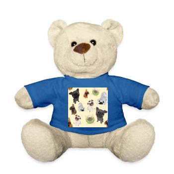 Conception de carlins pour les amoureux des chiens - Nounours - bleu roi - Devant