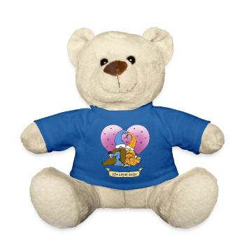 Zwergen Pärchen für Valentinstag und Liebende - DE - Teddy - Königsblau - Vorne