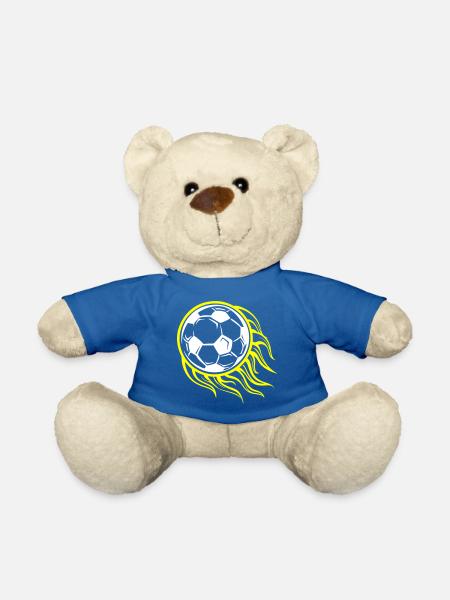 Fussball Flamme Feuer Symbol - Teddy - Königsblau