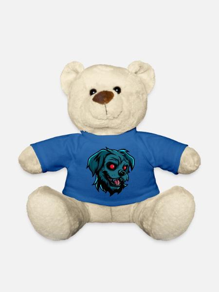 Chien Halloween Bande dessinée Zombie - Nounours - bleu roi