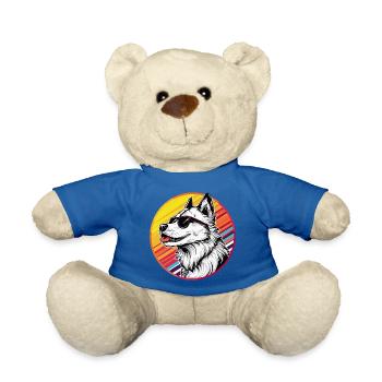 Casual husky with sunglasses - Teddy Bear - royal blue - Front