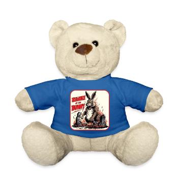 Warning about the Horror Bunny - Teddy Bear - royal blue - Front